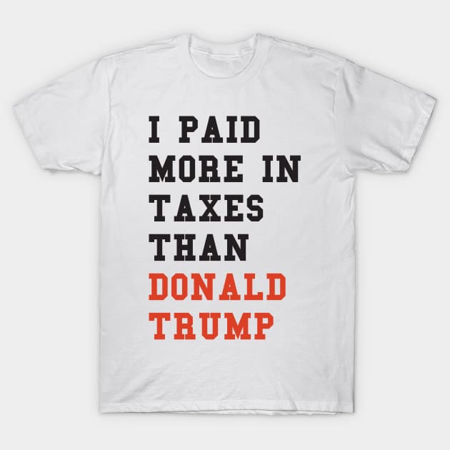 I Paid More In Taxes Than Donald Trump T-Shirt by  Funny .designs123